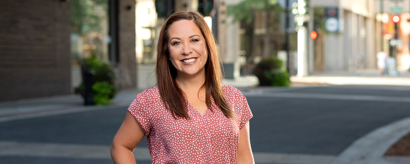 Photo of Brandy McClenny in downtown Spokane