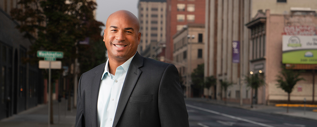 Commercial Banking officer Anthony Tschache in Downtown Spokane