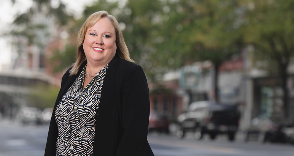 Loan officer Cheryl Conners in Downtown Spokane