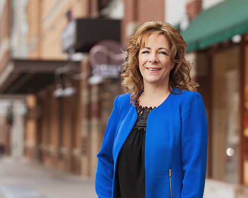 Commercial banking manager Christie Moore in Downtown Spokane