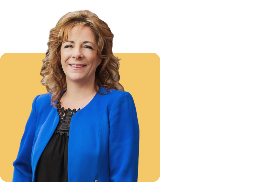 Photo of Christie Moore on a yellow background