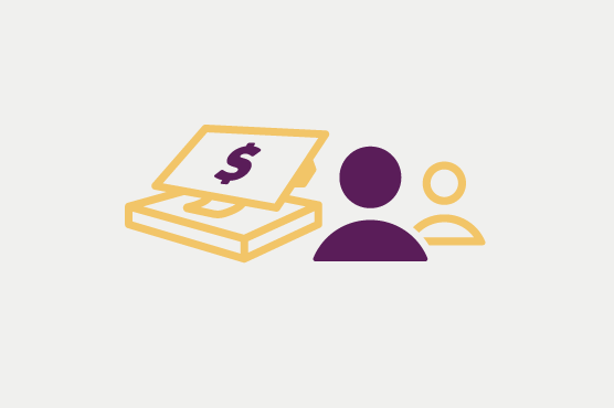 Illustration of two people with a point of sale machine