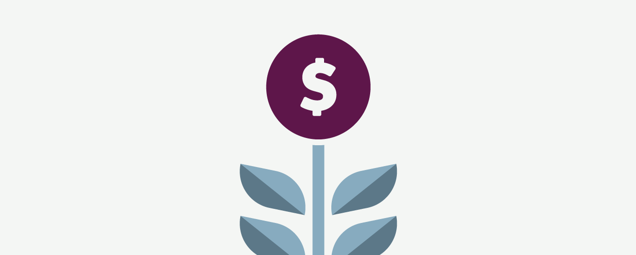 Illustration of money growing like a plant