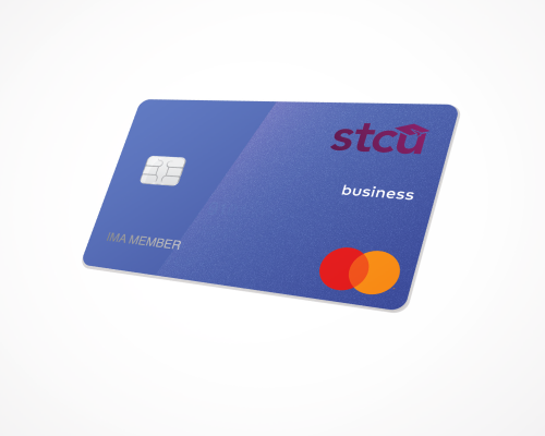 Illustration of a shiny, blue credit card
