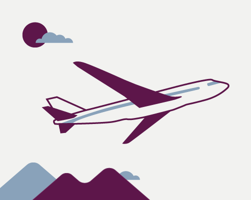 Illustration of an airplane signifying rewards points being spent