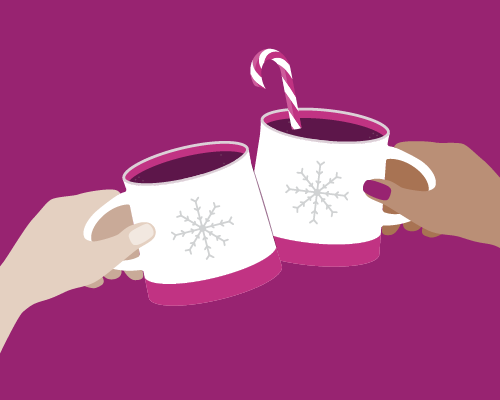 An illustration of two hands coming together to form a heart