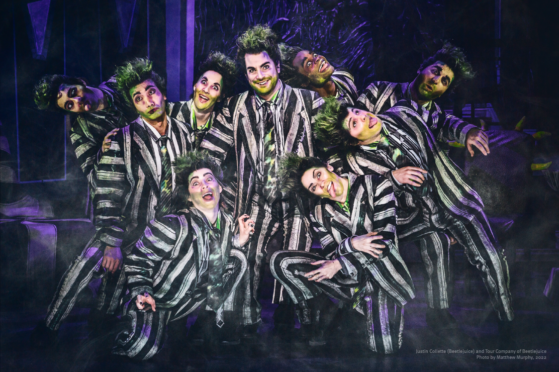 Photo of Beetlejuice cast performing on stage