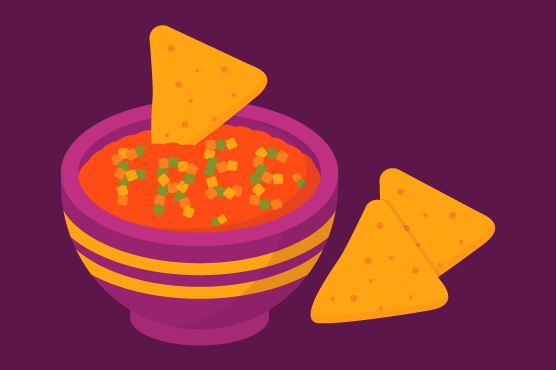 Illustration of chips and salsa 