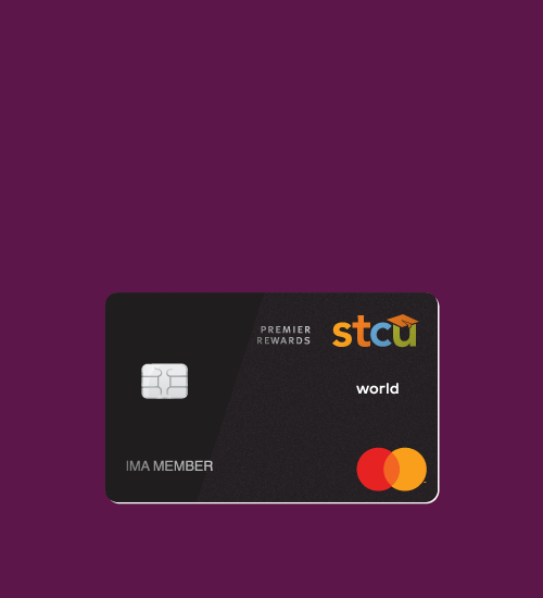 Illustration of a credit card with purple background