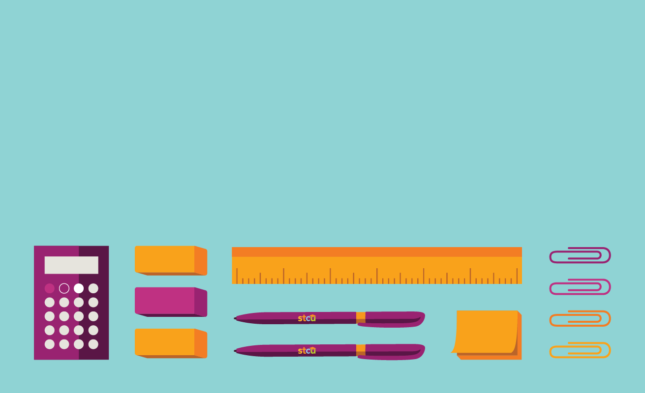 Illustration of a purple STCU pencil on a notepad. 