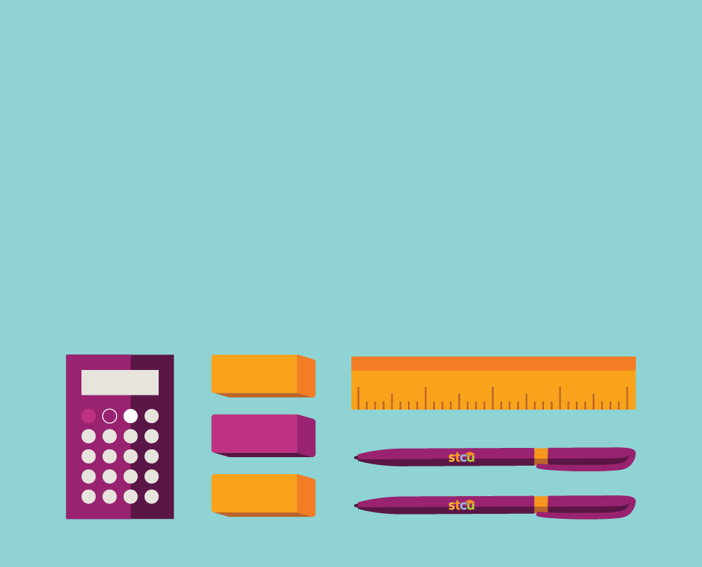 Illustration of a purple STCU pencil on a notepad. 