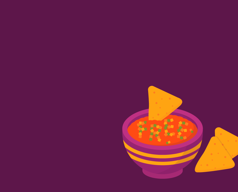 An illustration of chips and salsa. 