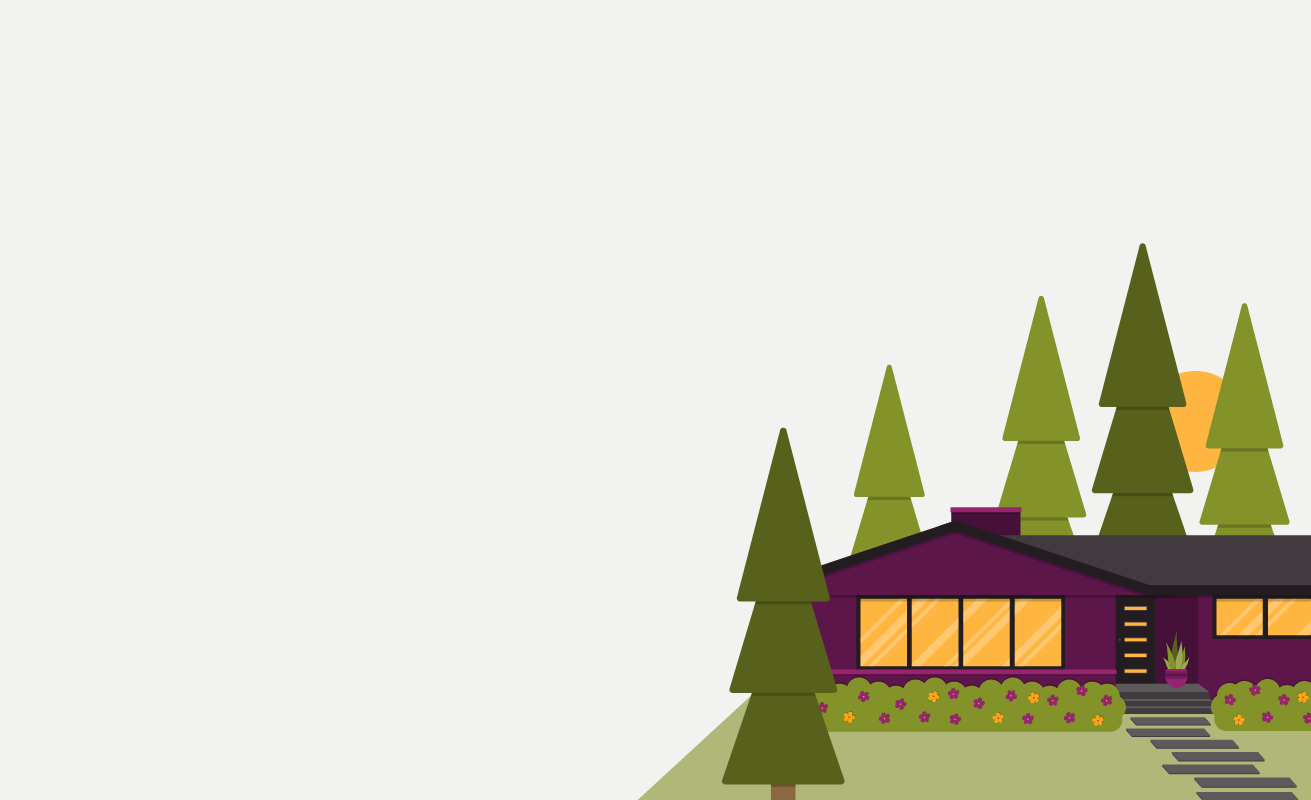 Image of house in trees on a hill 