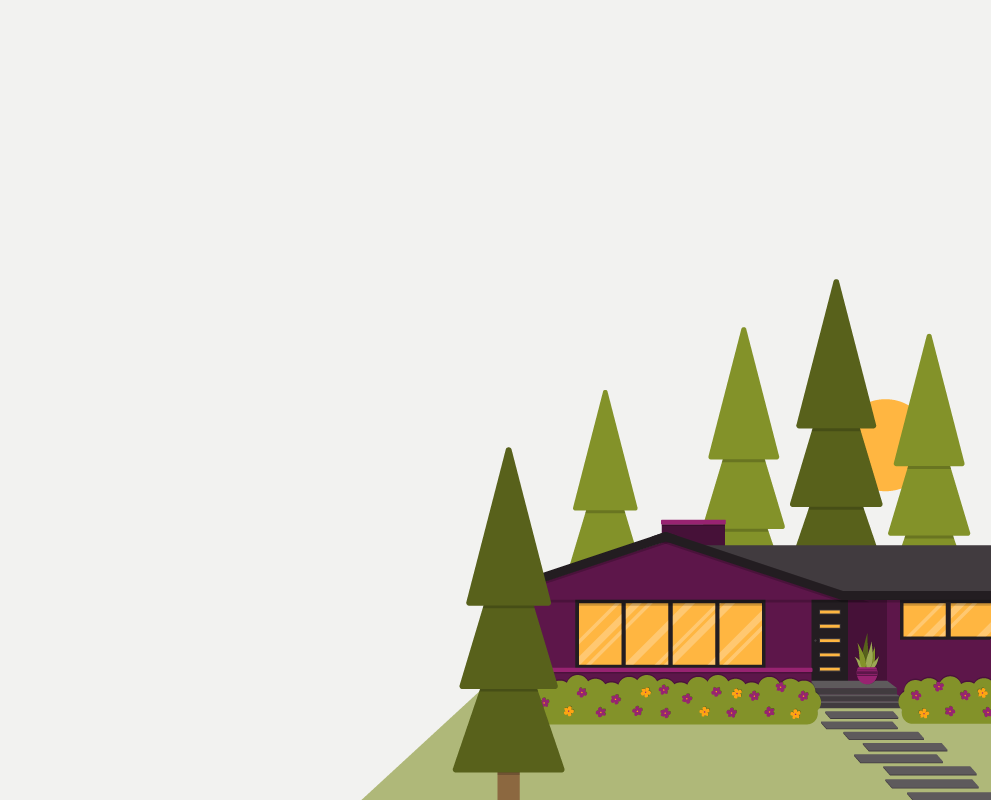 Image of house in trees on a hill 