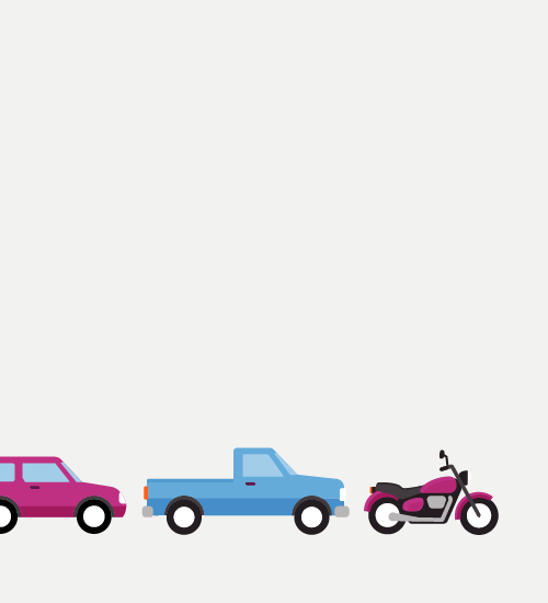 An illustration of a car, RV, and other vehicles