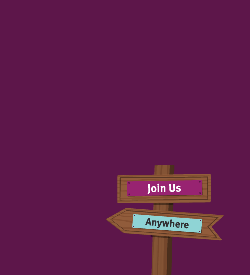 Sign with directions to join anywhere