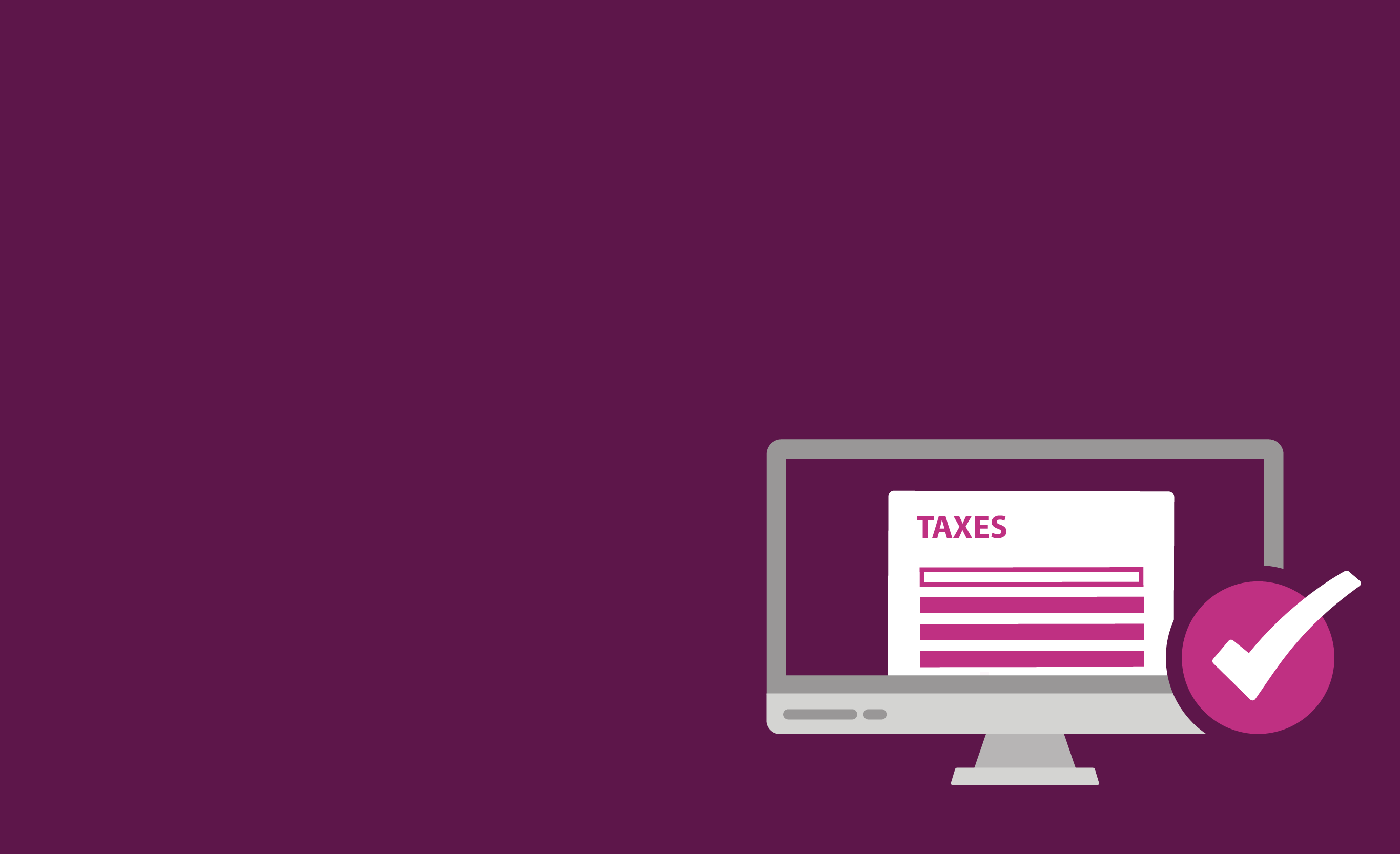 Illustration of a computer with tax documents