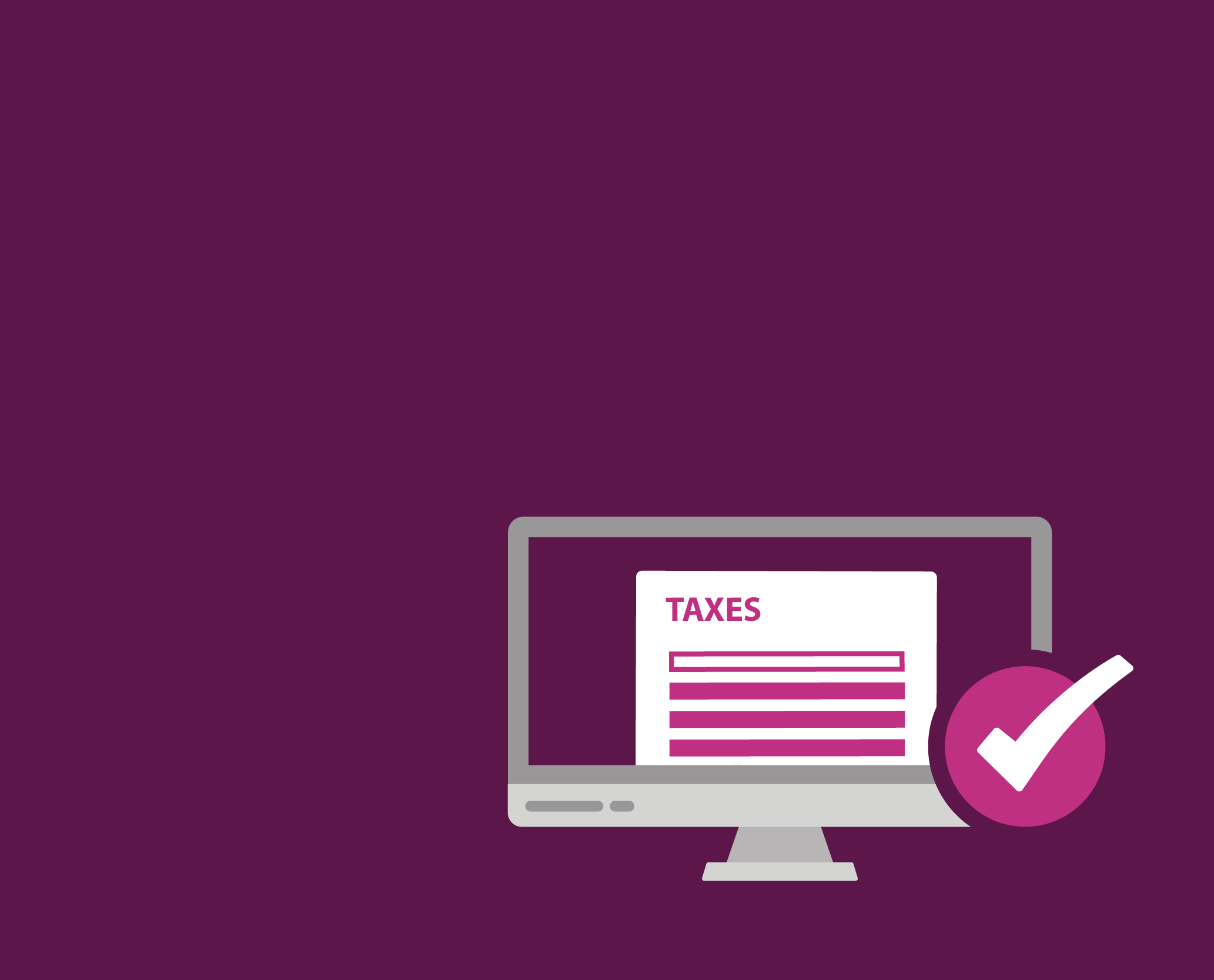 Illustration of a computer with tax documents