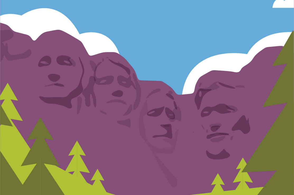 Illustration of Mount Rushmore.