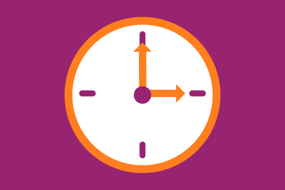 Illustration of an analog clock showing 3 pm