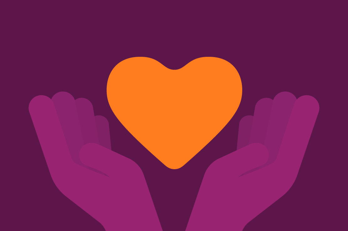 Illustration of hands holding a heart