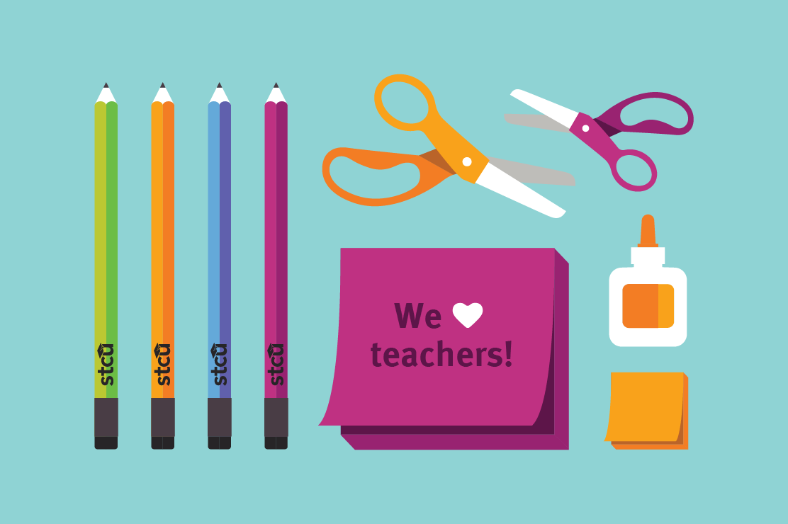 An illustration of school supplies.