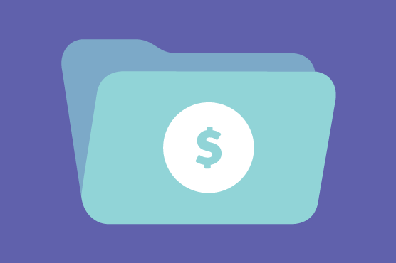 Illustration of file folder for financial records.