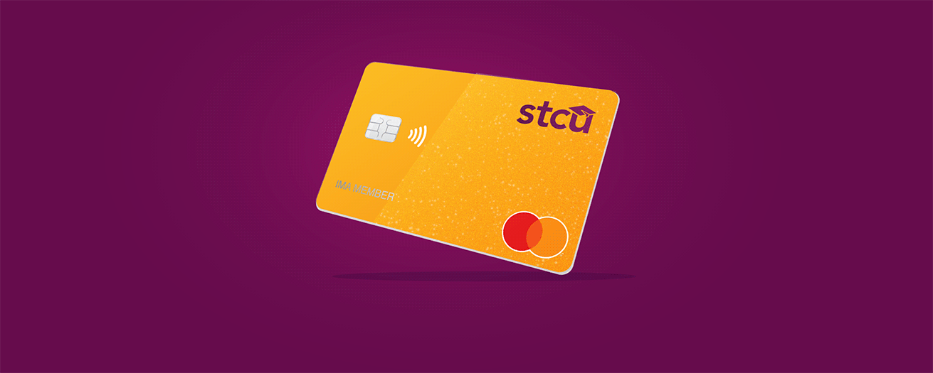 Illustration of a shiny, orange credit card