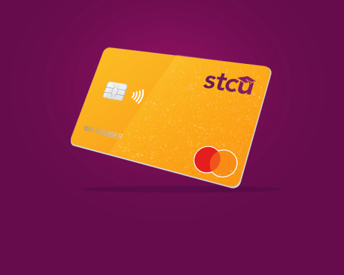 Illustration of a shiny, orange credit card