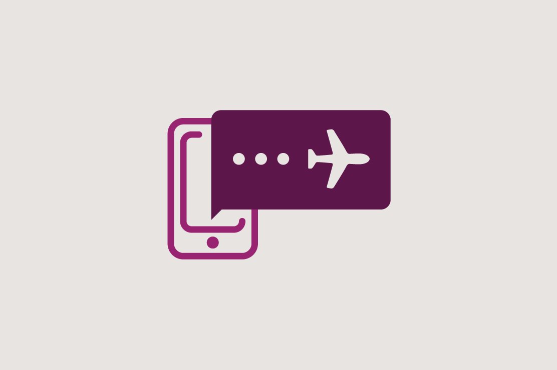 Illustration of a phone and an airplane