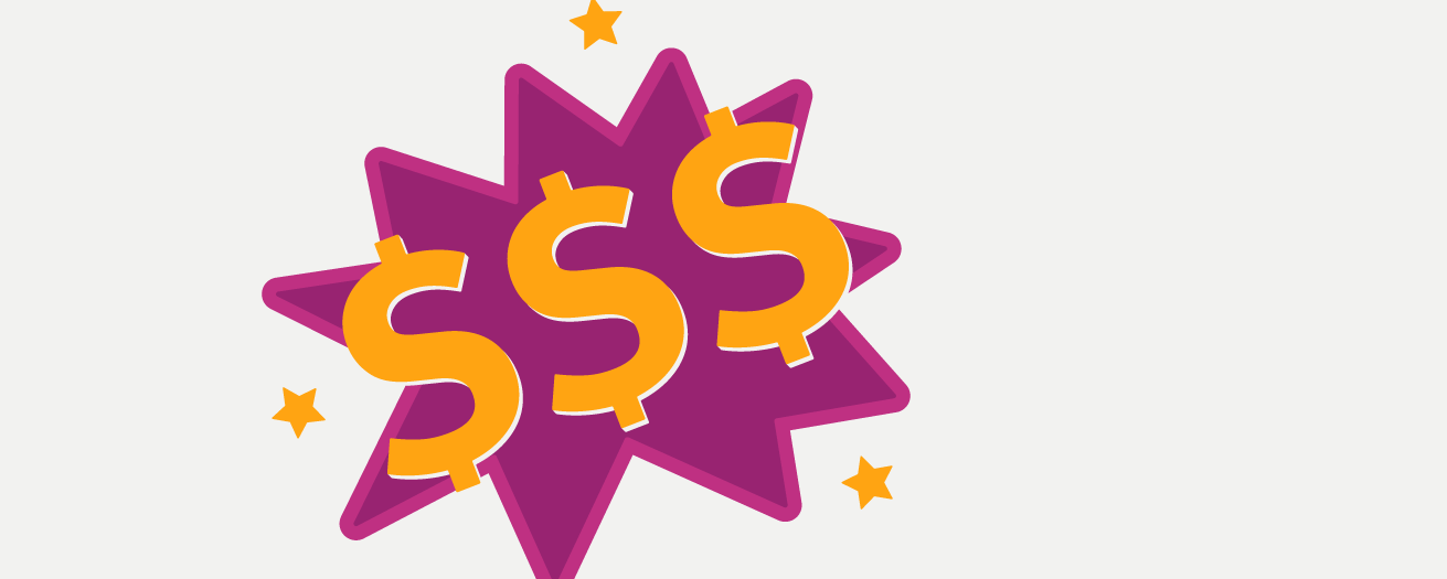 An illustration of three dollar signs