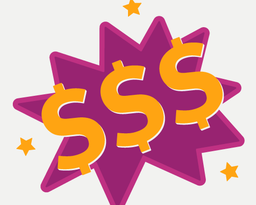 An illustration of three dollar signs