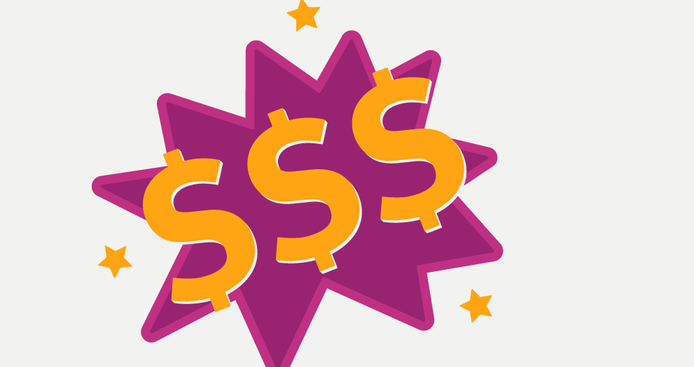 An illustration of three dollar signs