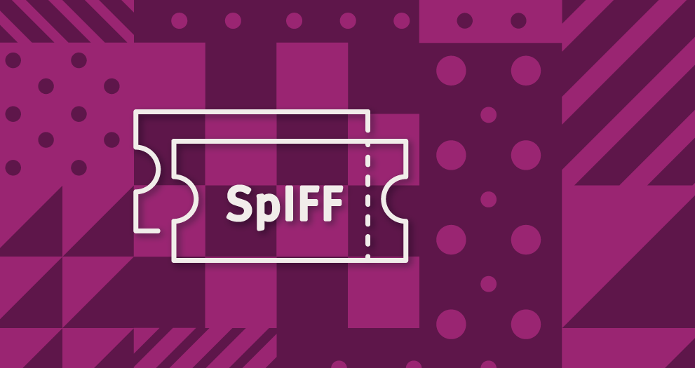 An illustration of a SpIFF movie tickets on purple backdrop.